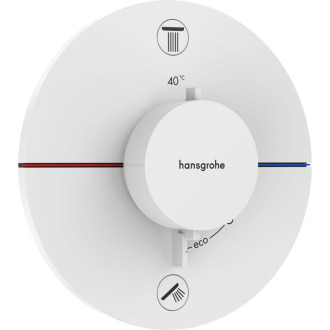 Vaňová batéria Hansgrohe ShowerSelect Comfort S bez podomietkového telesa matná biela 15556700