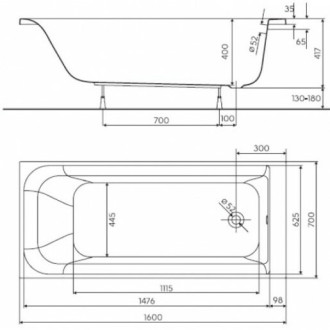Obdĺžniková vaňa Bicykel Rekord 160x70 cm akrylát ľavá aj pravá XWP1660000