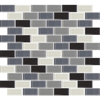 Sklenená mozaika Premium Mosaic sivá 31x33 cm lesk MOS5025MIX1