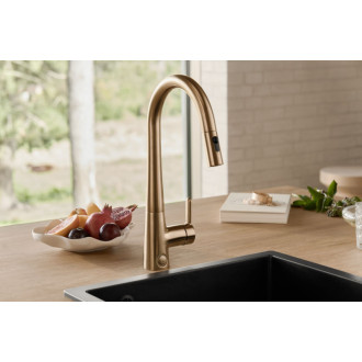 Dřezová baterie Hansa Designo s vytahovací sprškou, 2 proudy broušený bronz 5136228381