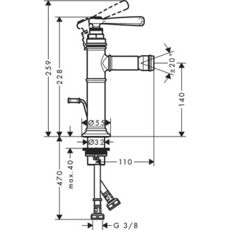 Bidetová baterie Hansgrohe Axor Montreux s výpustí kartáčovaný nikl 16526820