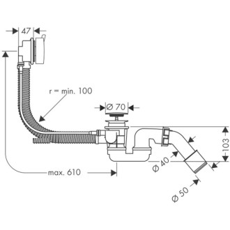Vanový automat Hansgrohe Flexaplus kulatý 58150000