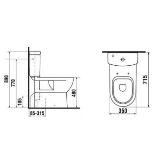 Wc kombi, pouze mísa Jika Mio vario odpad H8247160000001
