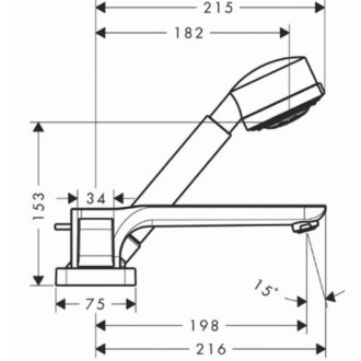 Vanová baterie Hansgrohe Axor Urquiola bez podomítkového tělesa chrom 11445000