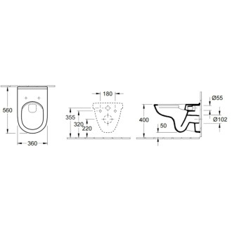 Wc s prkénkem softclose závěsné Villeroy & Boch O.Novo zadní odpad 5660HR01