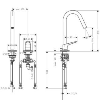 Umyvadlová baterie Hansgrohe Axor Citterio M s výpustí chrom 34132000