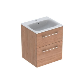 Koupelnová skříňka s umyvadlem Geberit Selnova 55x50,2x65,2 cm ořech hickory světlý 501.235.00.1