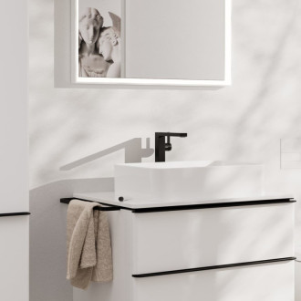 Vysoká umývadlová batéria Hansgrohe Tecturis E bez výpustu matná čierna 73072670
