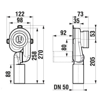 Sifón Jika k urinálu - odpad spodný aj zadný H8920030000001