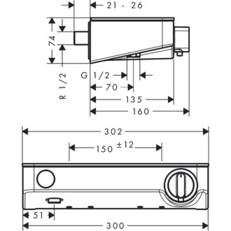 Sprchová batéria Hansgrohe ShowerTablet Select s poličkou 150 mm biela/chróm 13171400