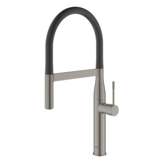 Drezová batéria Grohe Essence so silikónovým ramienkom kartáčovaný Hard Graphite 30294AL0