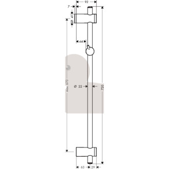 Sprchová tyč Hansgrohe Unica Reno chróm 27704000
