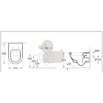 Wc závesné Villeroy &amp; Boch Subway 2.0 zadný odpad 56001001