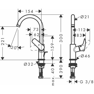 Umývadlová batéria Hansgrohe Logis s výpustou chróm 71130000