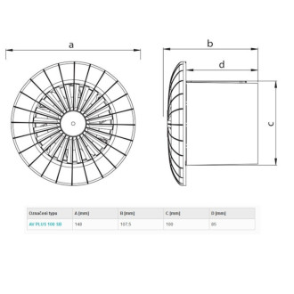 Haco Ventilátor stropný biely AVPLUS100SB