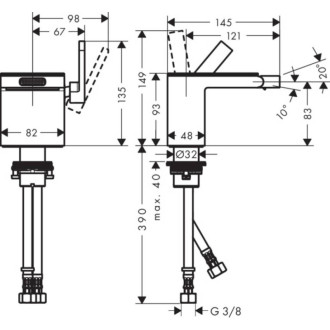 Bidetová batéria Hansgrohe Axor MyEdition s clic-clacom chróm 47212000