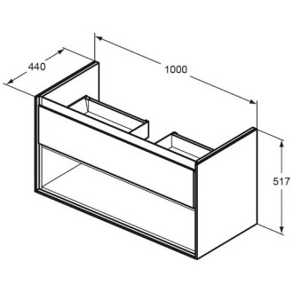 Kúpeľňová skrinka pod umývadlo Ideal Standard Connect Air 100x44x51,7 cm biela lesk/biela mat E0828B2