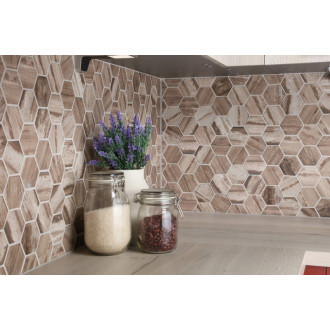 Sklenená mozaika Premium Mosaic hnedá 26x30 cm mat / lesk MOSV84DARK3D