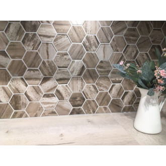 Sklenená mozaika Premium Mosaic hnedá 26x30 cm mat / lesk MOSV84DARK3D