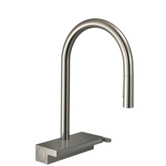 Drezová batéria Hansgrohe Aquno s vyťahovacou sprškou, 3 prúdy vzhľad nerezu 73837800