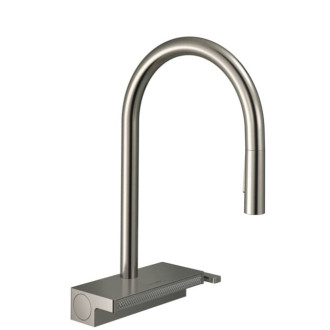 Drezová batéria Hansgrohe Aquno s vyťahovacou sprškou, 3 prúdy vzhľad nerezu 73837800