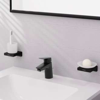 Umývadlová batéria Hansgrohe Logis s výpustou matná čierna 71170670