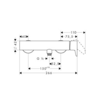 Sprchová batéria Hansgrohe Axor Citterio M bez sprchového setu 150 mm chróm 34620000