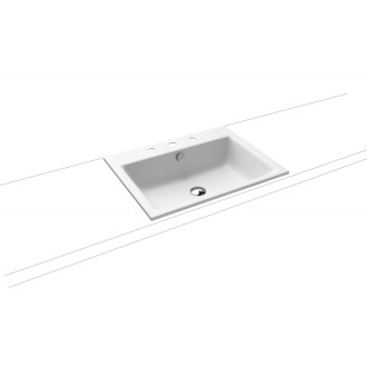 Zápustné umývadlo Kaldewei Puro 3151 60x46 cm alpská biela tri otvory pre batériu 900106033001