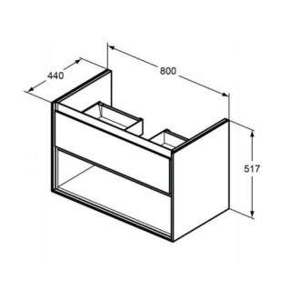 Kúpeľňová skrinka pod umývadlo Ideal Standard Connect Air 80x44x51,7 cm biela lesk/biela mat E0827B2