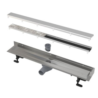 Sprchový žľab Alca DOUBLE9 FIT AND GO k stene 85 cm nerez APZ23DOUBLE9850