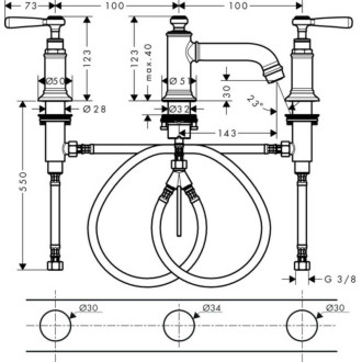 Umývadlová batéria Hansgrohe Axor Montreux s výpustom kartáčovaný nikel 16535820