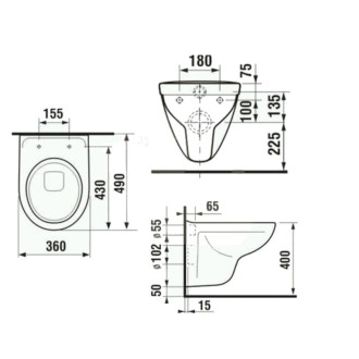 Wc závesné Jika Lyra Plus zadný odpad H8233820000001