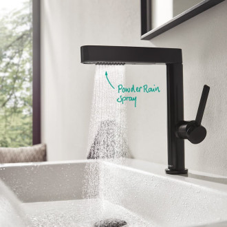 Umývadlová batéria Hansgrohe Finoris s vyťahovacou sprškou, 2 prúdy matná čierna 76063670