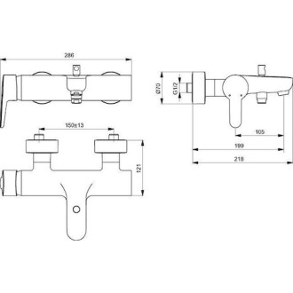 Vaňová batéria Ideal Standard Connect Blue 150 mm chróm B9921AA