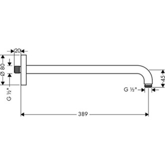 Sprchové rameno Hansgrohe chróm 27413000