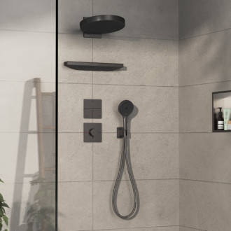 Sprchová batéria Hansgrohe ShowerSelect Comfort E bez podomietkového telesa kartáčovaný čierny chróm 15574340