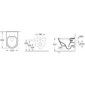 Wc s doštičkou softclose závesné Villeroy &amp; Boch Omnia Architectúra zadný odpad 5684HR01
