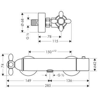 Vaňová batéria Hansgrohe Axor Montreux 150 mm kartáčovaný nikel 16261820