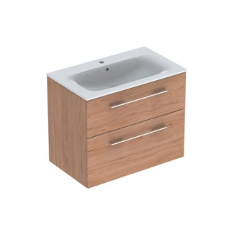 Kúpeľňová skrinka s umývadlom Geberit Selnova 80x50,2x65,2 cm orech hickory svetlý 501.243.00.1
