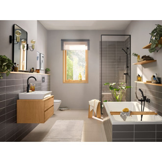 Sprchová batéria Hansgrohe Rebris E bez sprchového setu 150 mm matná čierna 72650670