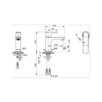 Umývadlová batéria Ideal Standard Connect Air bez výpuste chróm A7011AA