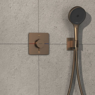 Vaňová batéria Hansgrohe ShowerSelect Comfort Q bez podomietkového telesa kartáčovaný bronz 15586140