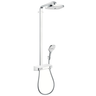 Sprchový systém Hansgrohe Raindance Select E na stenu s termostatickou batériou biela/chróm 27126400