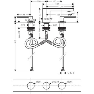 Umývadlová batéria Hansgrohe Axor MyEdition s clic-clacom chróm/zrkadlové sklo 47050000