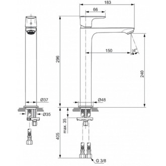 Umývadlová batéria Ideal Standard Connect Air bez výpuste chróm A7028AA