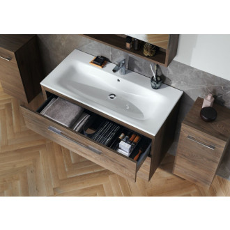Kúpeľňová skrinka s umývadlom Geberit Selnova 100x50,2x65,2 cm orech hickory 501.246.00.1