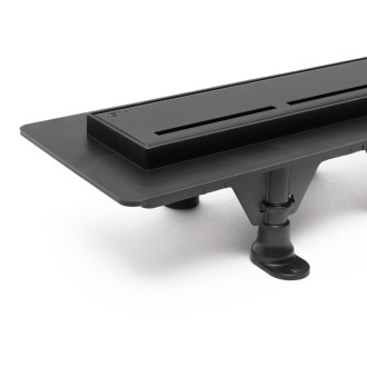 Sprchový žľab SAT 80 cm plast čierny mat ZLAB80BL