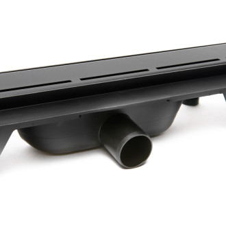 Sprchový žľab SAT 80 cm plast čierny mat ZLAB80BL