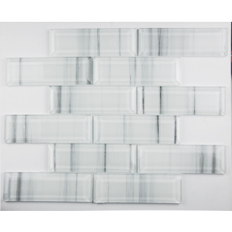 Sklenená mozaika Premium Mosaic biela 30x30 cm lesk MOSV48STRIPE