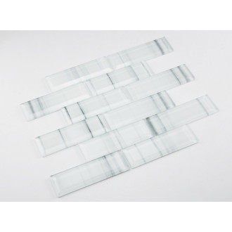 Sklenená mozaika Premium Mosaic biela 30x30 cm lesk MOSV48STRIPE